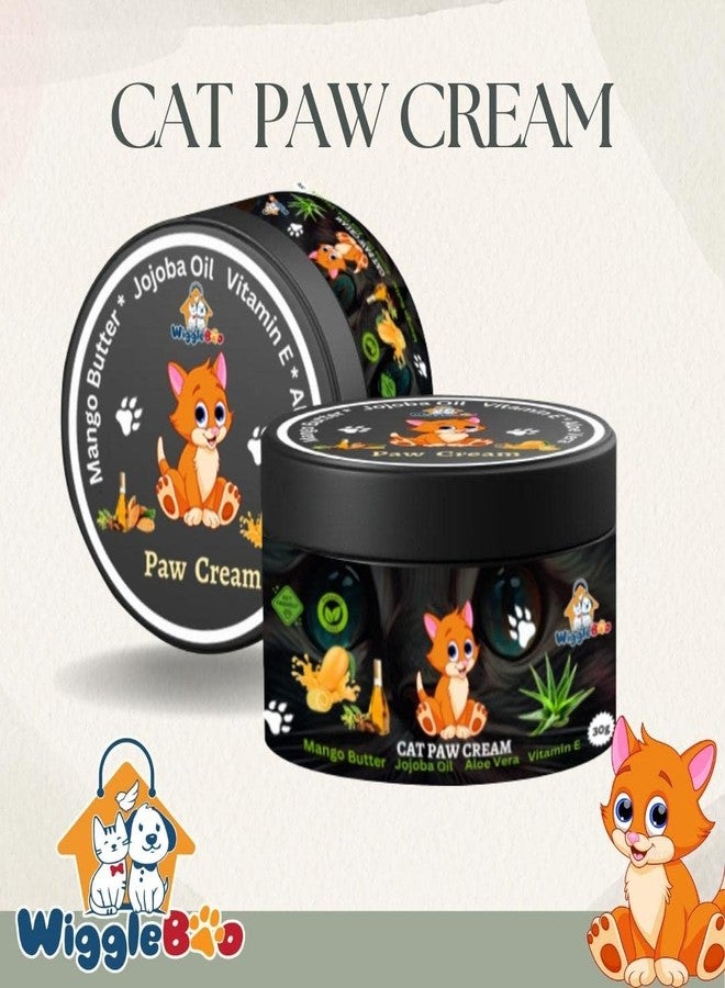 WiggleBoo كريم WiggleBoo لأقدام القطط: عناية احترافية لأقدام سعيدة وصحية | غني بزبدة نباتية طبيعية، وشمع مزيج طبيعي، وزبدة المانجو، وزيوت عطرية | بلسم يغذي ويعالج ويحمي (30 غرام) - Image 2